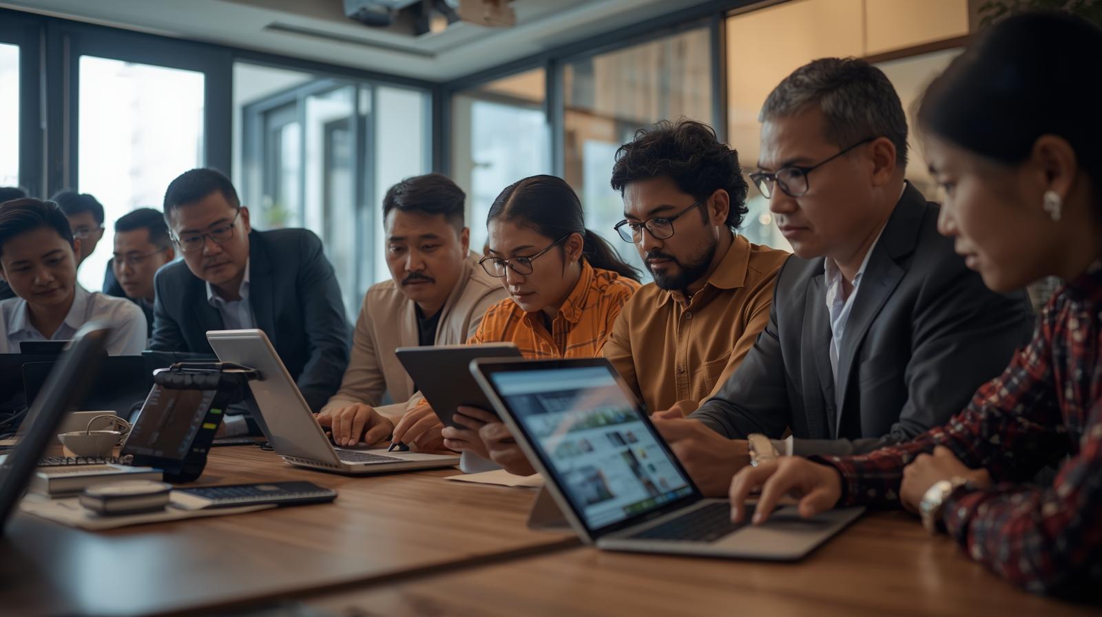Indigenous leaders reviewing digital governance